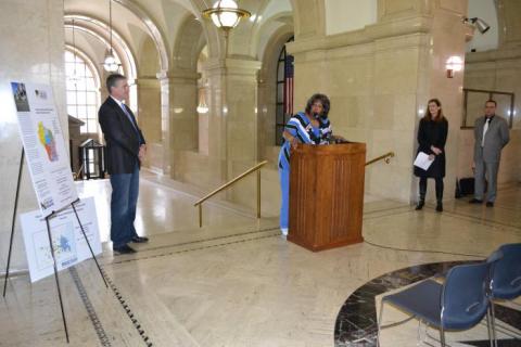 Milwaukee-area homeowner Cassandra Roberson spoke at the news conference about her experience with the program