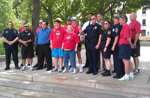 Group photo following the torch run around the Capitol Square